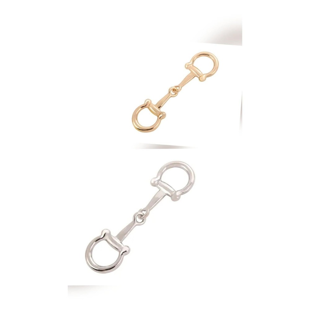 Horse Bit Buckle, Double Silk Scarf Ring, D-Ring Tie Connector Gold  Silver 2pcs